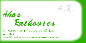 akos ratkovics business card